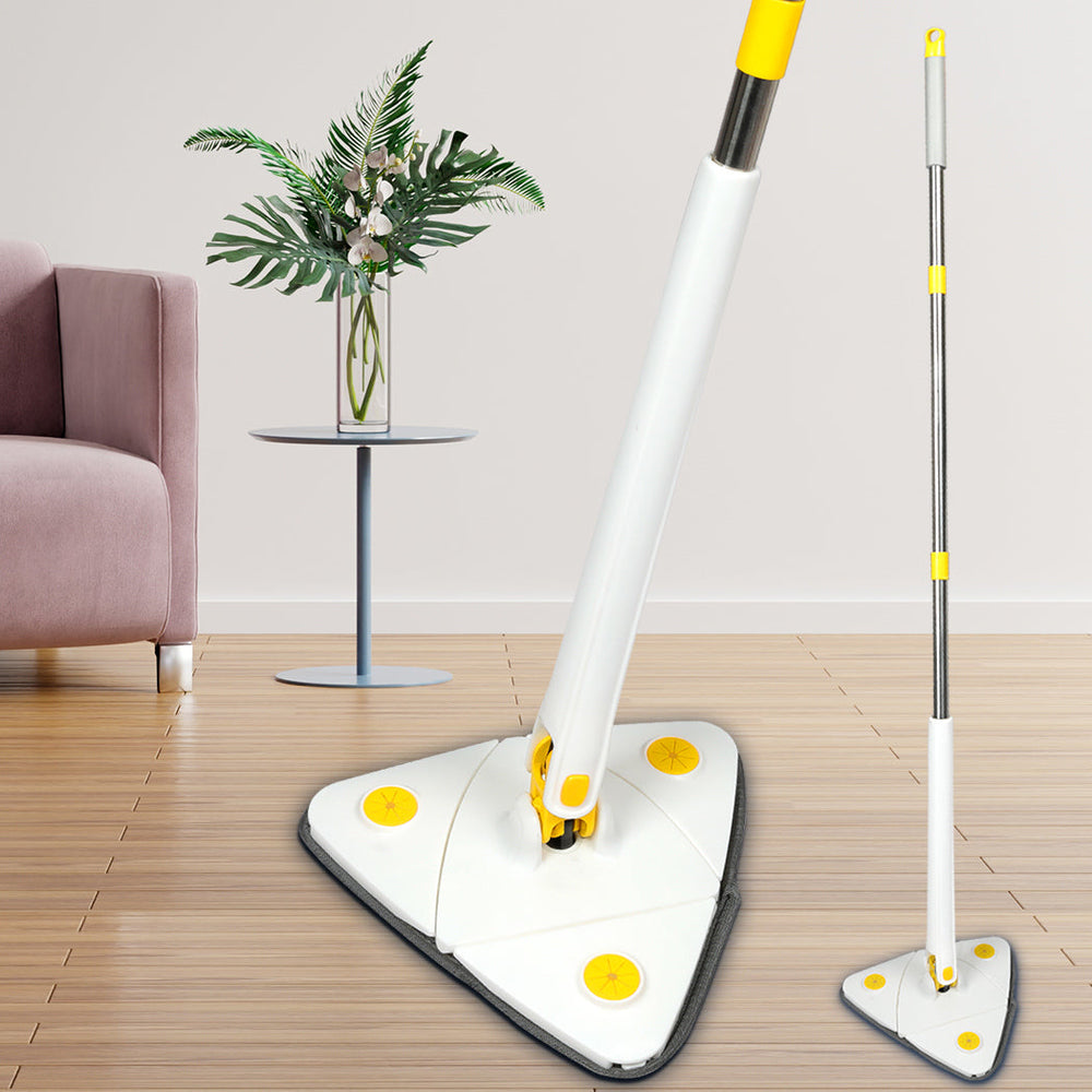 Cleanflo Spin Cleaning Mop 360o Rotatable Adjustable Multifunctional 5Pads White
