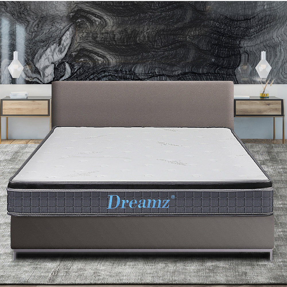 Dreamz Bedding Mattress Spring Queen Size Premium Bed Top Foam Medium Firm 18CM