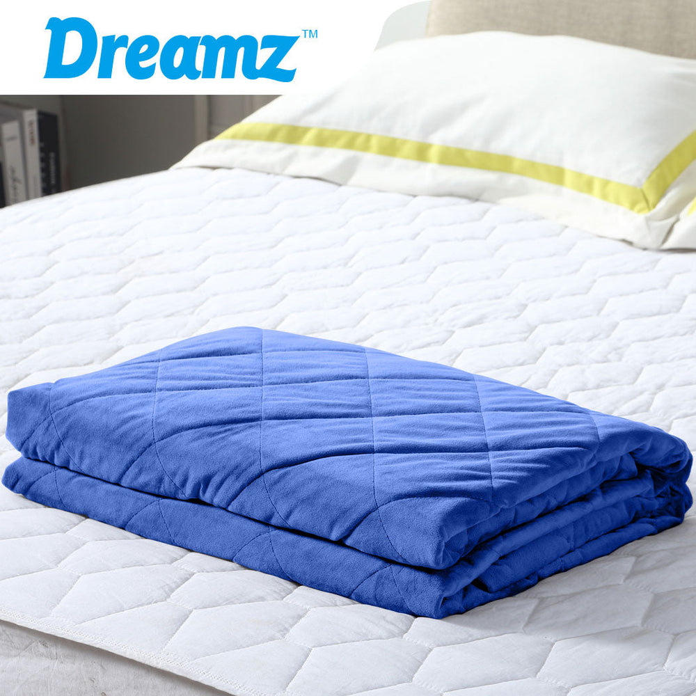 Dreamz 11KG Adults Size Anti Anxiety Weighted Blanket Gravity Blankets Blue