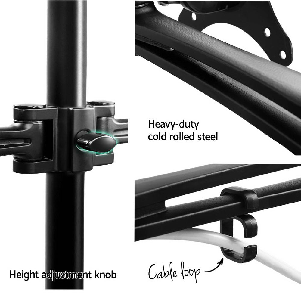 Artiss Monitor Arm Mount Dual Black