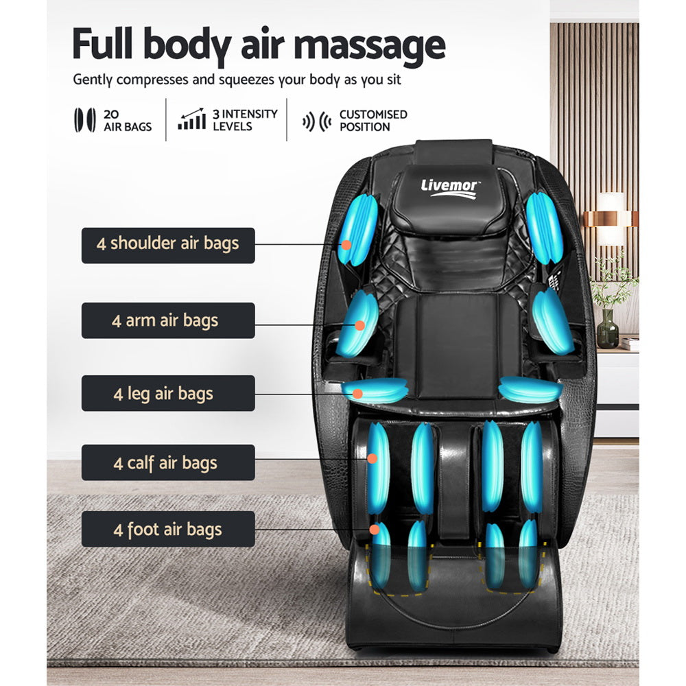 Livemor Zero Gravity Electric Massage Chair - Black