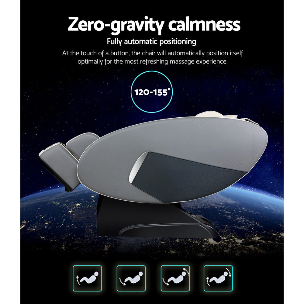 Livemor Zero Gravity Recliner Shiatsu Electric Massage Chair Grey