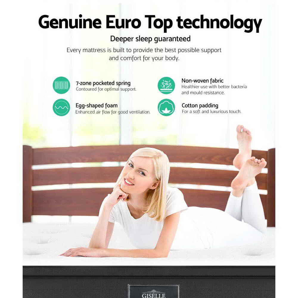 Giselle Euro Top 7 Zone Pocket Spring Mattress Queen