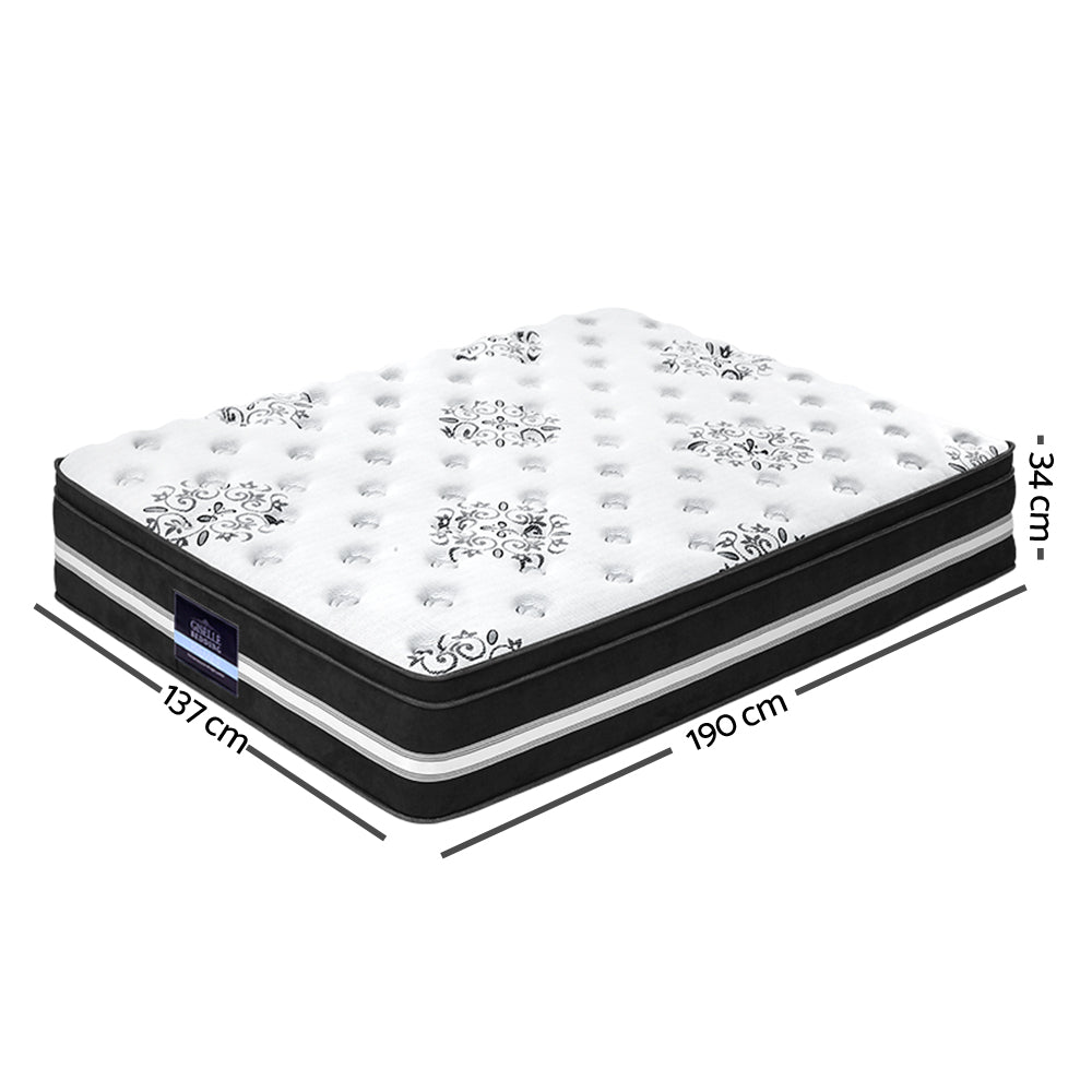 Giselle Bedding Mattress Euro Top White/Black Double