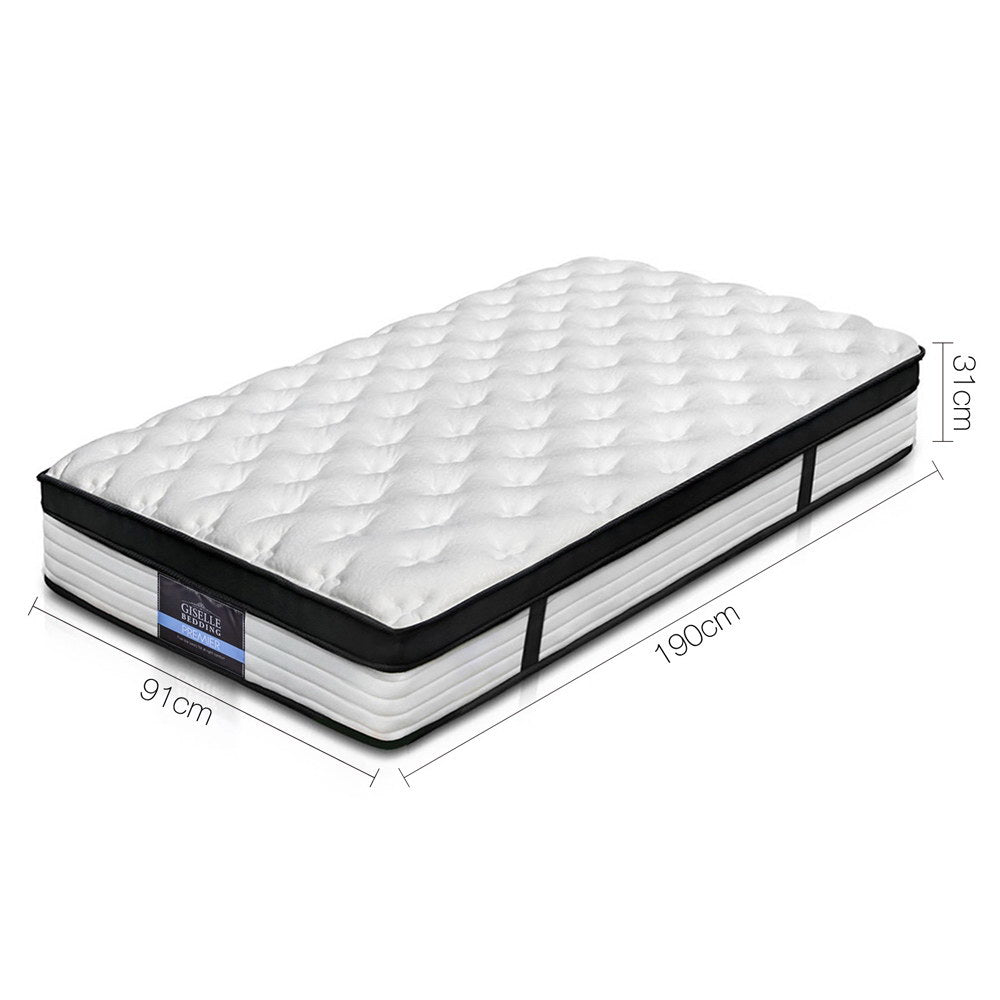 Giselle Euro Top Pocket Spring Foam Mattress 31CM Single