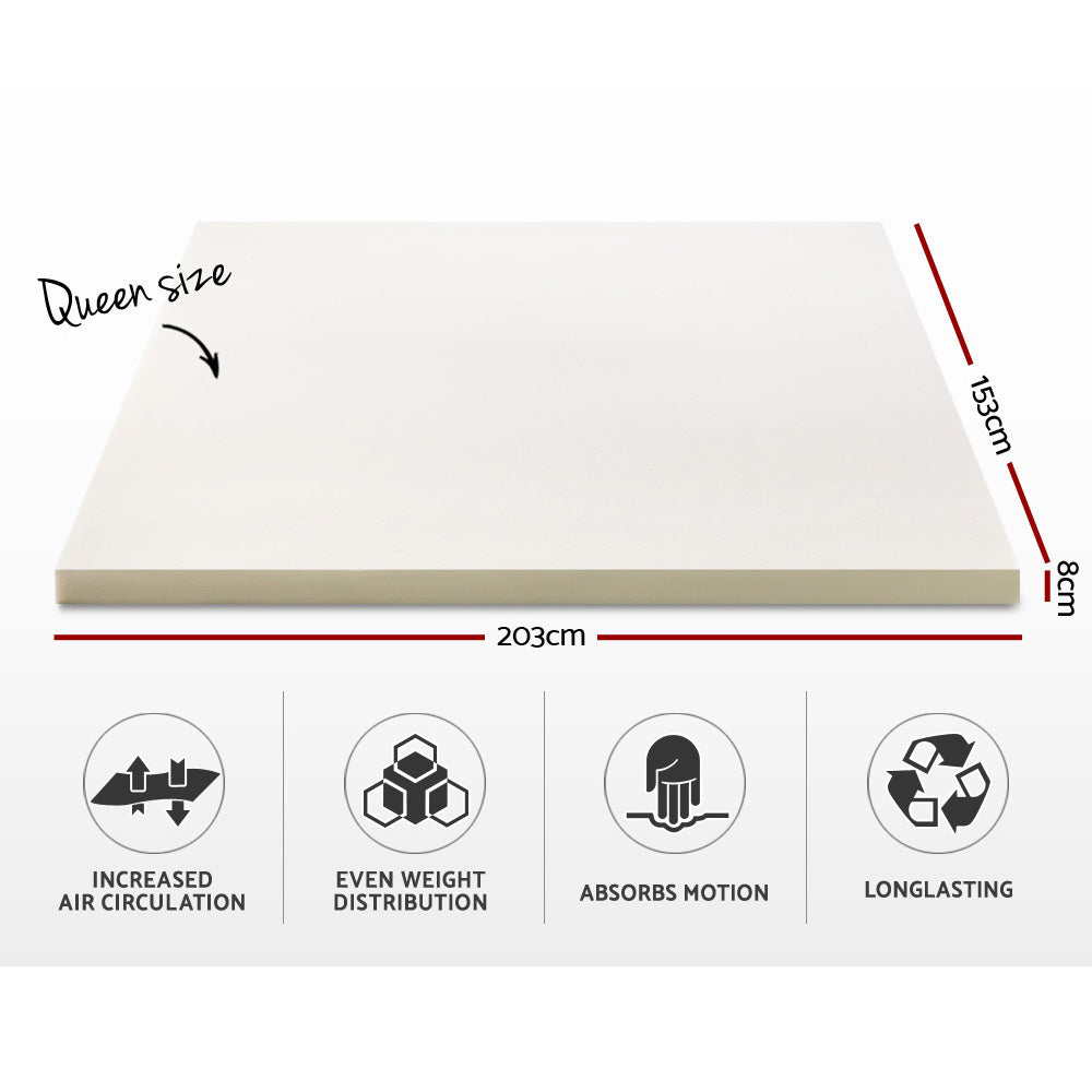 Giselle Memory Foam Mattress Topper 8CM Queen