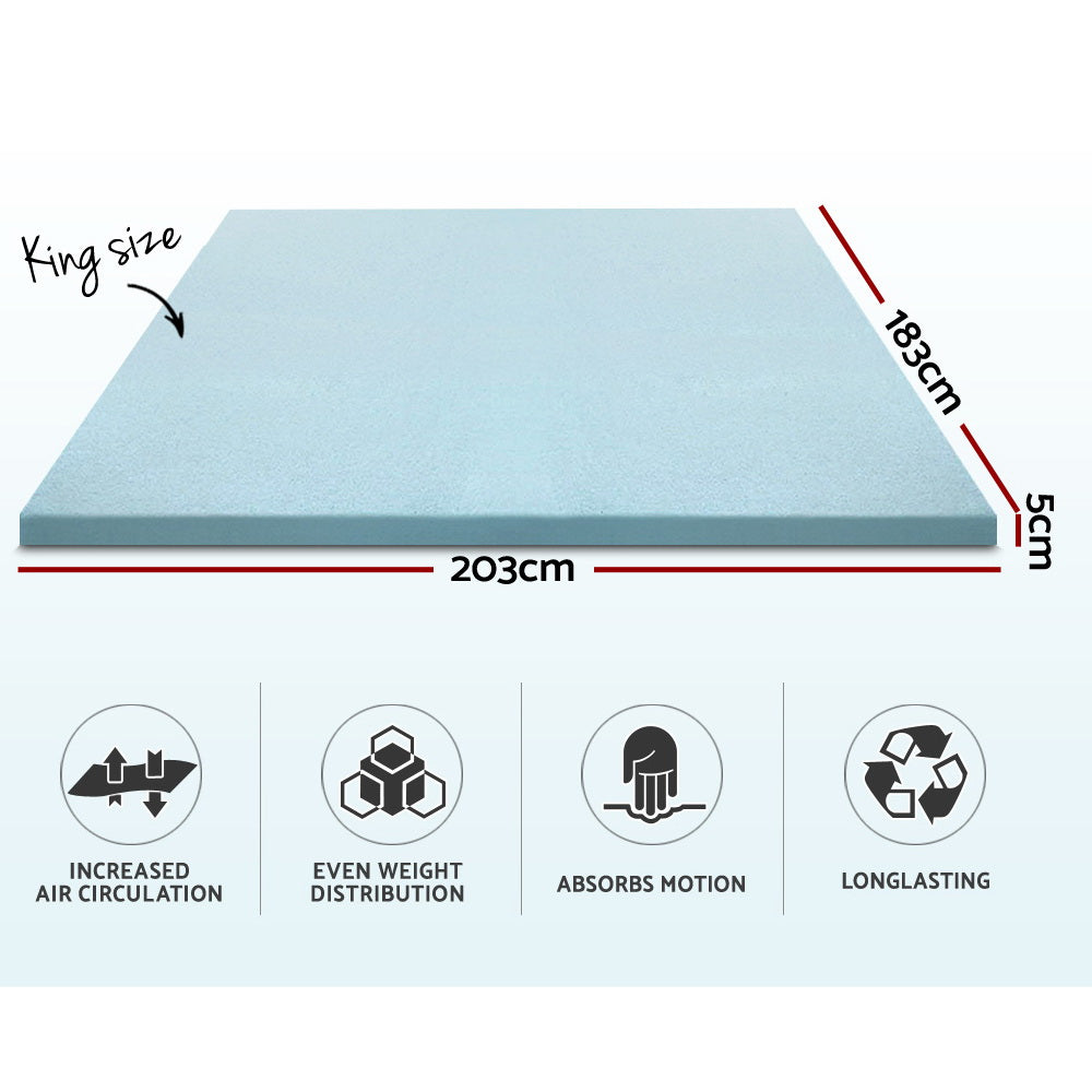 Giselle Cool Gel Memory Foam Mattress Topper 5CM King