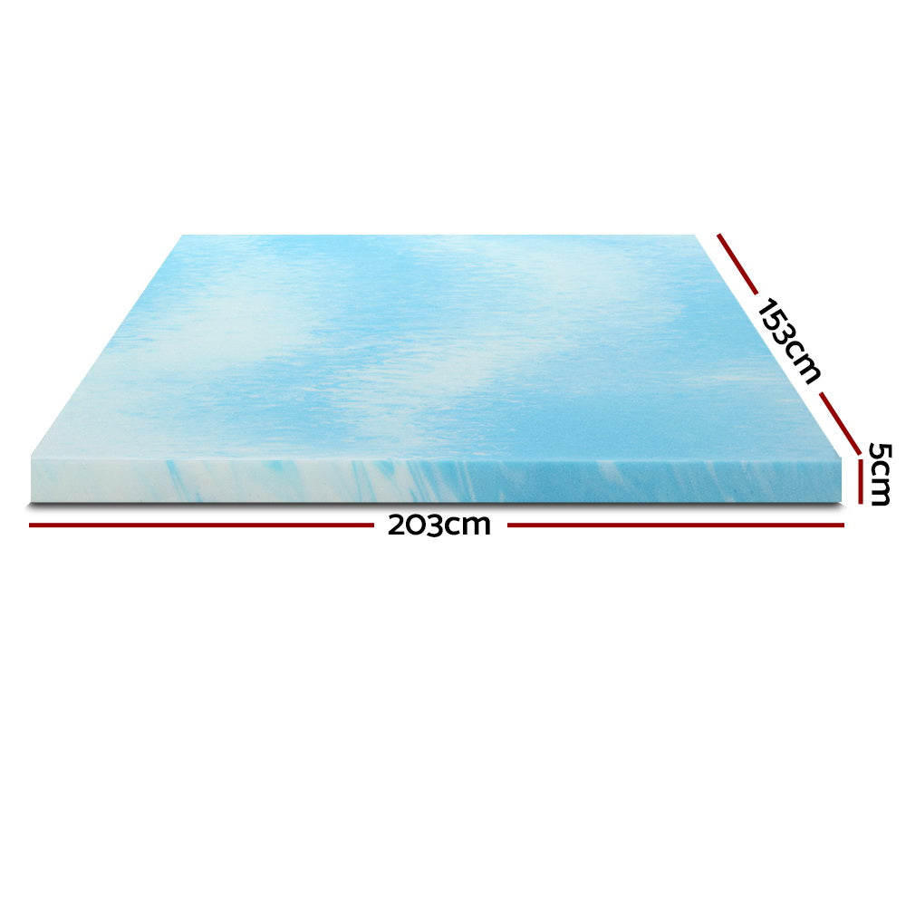 Giselle Memory Foam Topper Swirl Cool Gel 5cm Queen