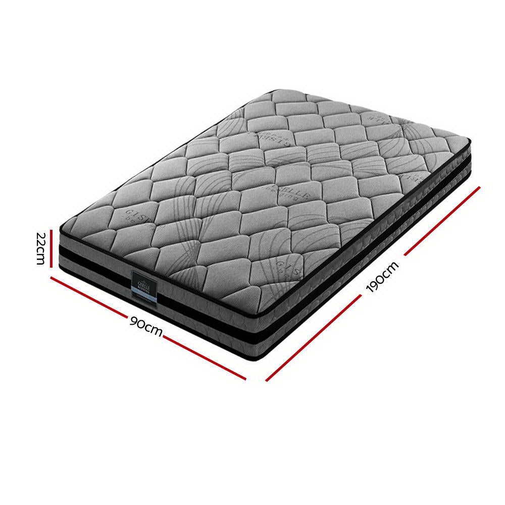 Giselle Bedding Medium Firm Mattress 22cm Single Grey