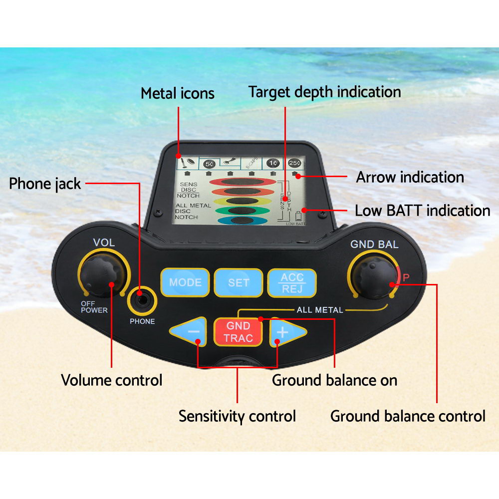 Metal Detector With Pinpointer 250MM Black