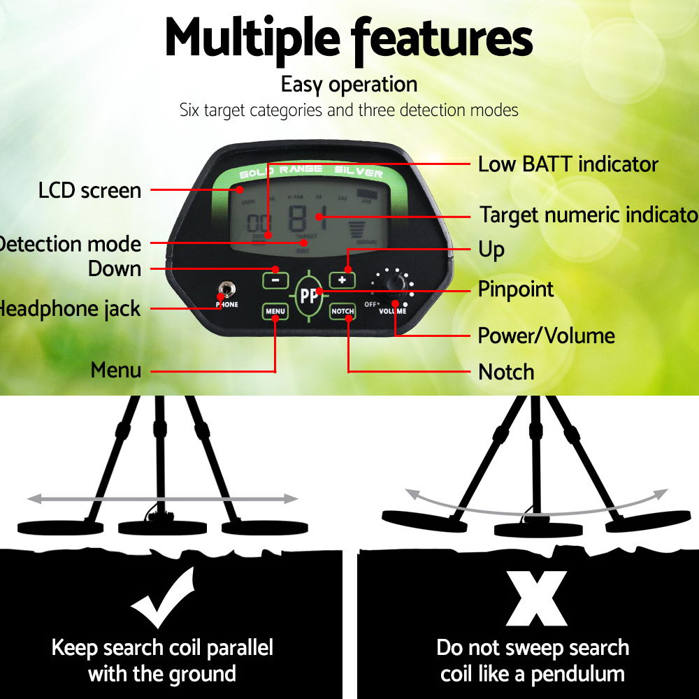 Metal Detector With Pinpointer 220MM Black