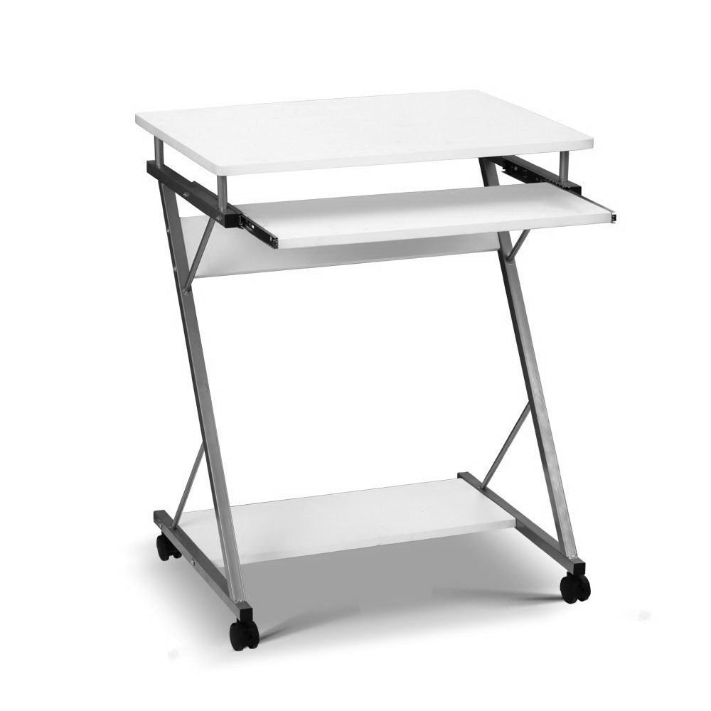Artiss Metal Pull Out Table Desk White
