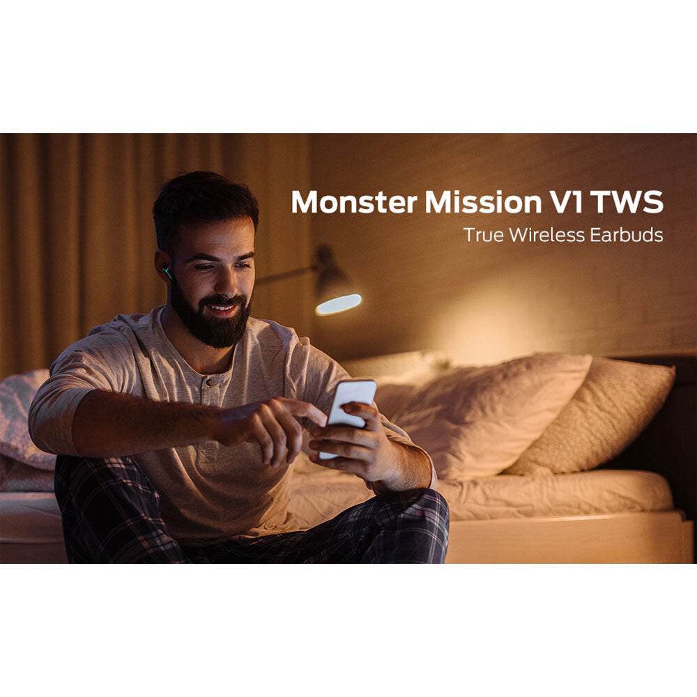 Monster Mission V1 TWS Wireless Bluetooth Earphones Black