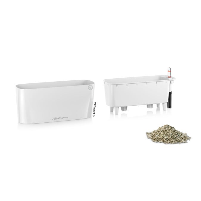 LECHUZA DELTA 10 PLANTER POT (HIGH GLOSS WHITE)