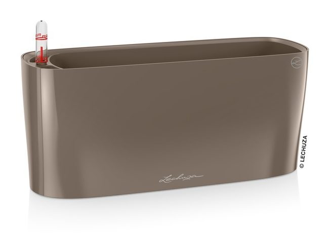 LECHUZA DELTA 10 PLANTER POT (HIGH GLOSS TAUPE)