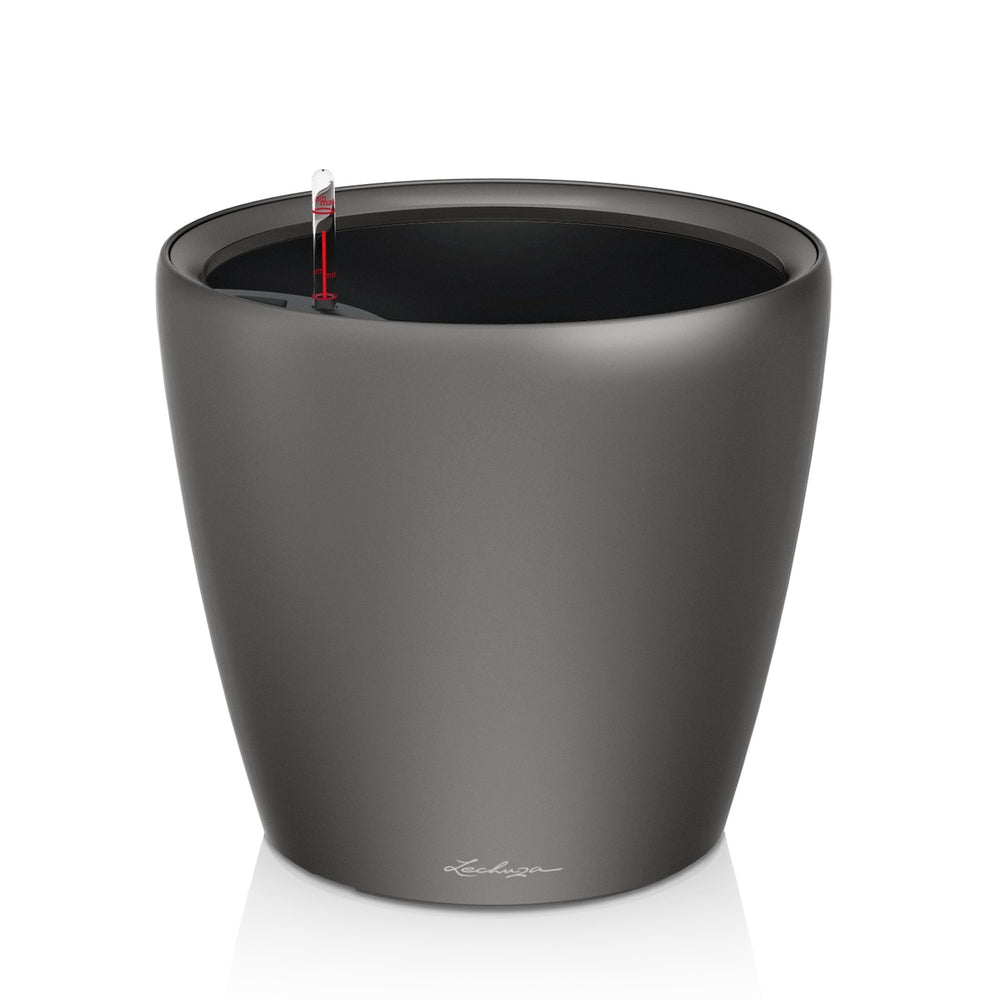 LECHUZA CLASSICO LS 28 PLANTER POT (METALLIC CHARCOAL)