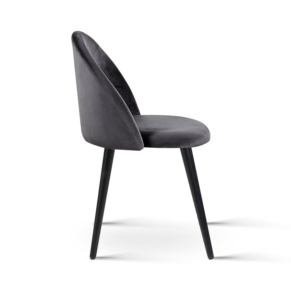 Artiss 2x Velvet Dining Chairs Dark Grey