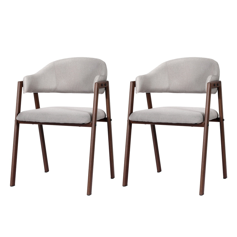 Artiss Nadi Linen Dining Chairs x2 Grey