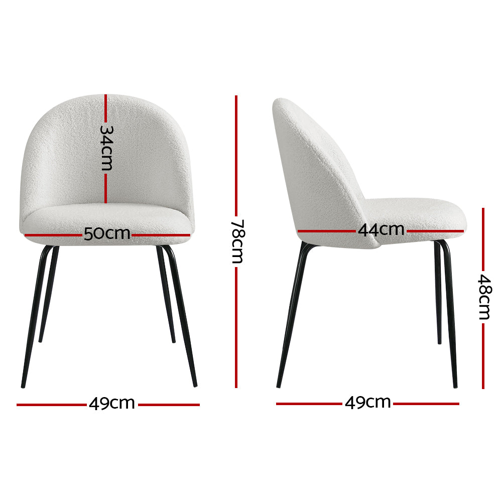 Artiss 2x Dining Chairs White