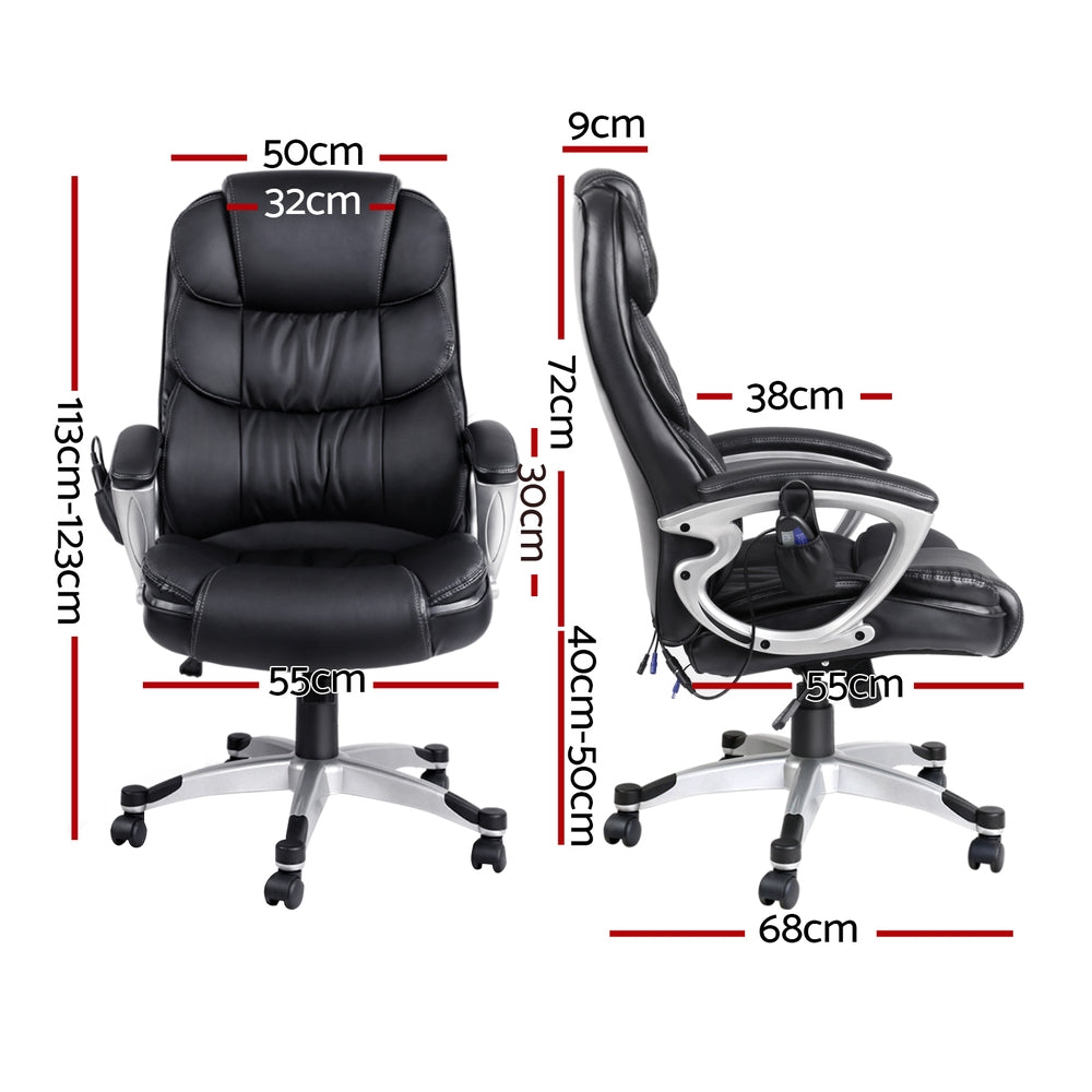 Artiss 8 Point Massage Office Chair Black