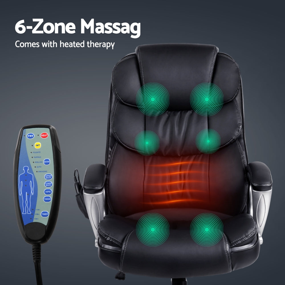 Artiss 8 Point Massage Office Chair Black