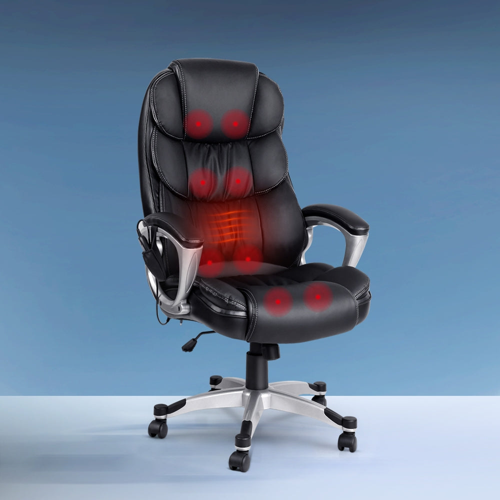 Artiss 8 Point Massage Office Chair Black