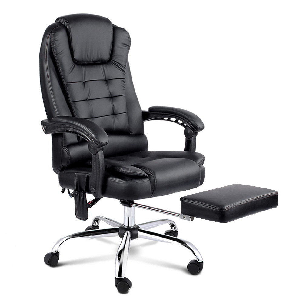 Artiss 8 Point Massage Office Recliner Chair Black