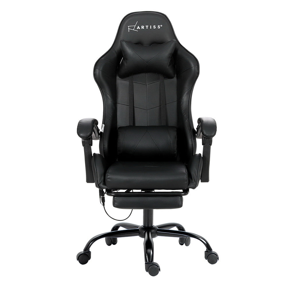 Artiss Gaming Leather Massage Office Chair with Footrest