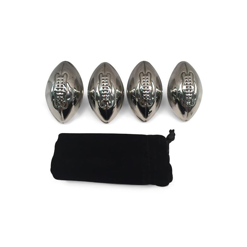 4pc Men&#39;s Republic Footy Ball Ice Cubes Stainless Steel