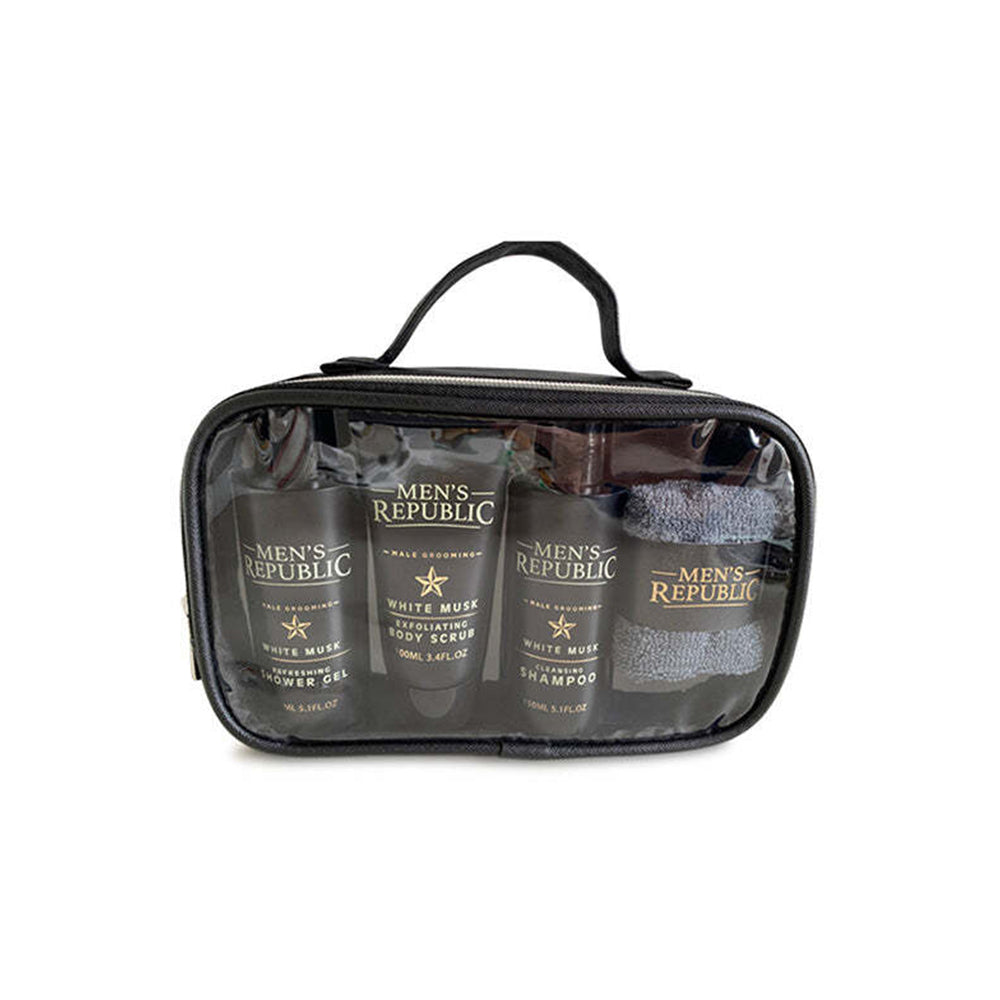 4pc Men&#39;s Republic Grooming Kit Shower Cleansing in Carry Bag