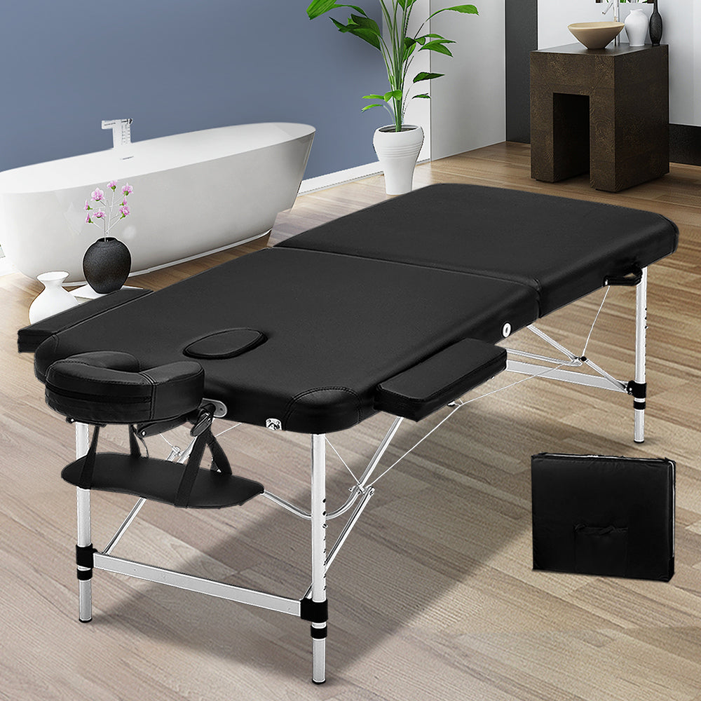 Zenses Portable Aluminium Massage Table 55CM Black