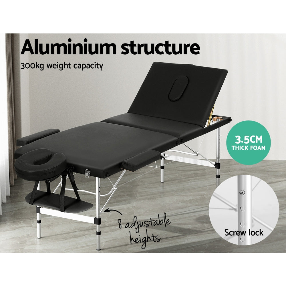 Zenses Massage Table 65CM Width 3 Fold Aluminium