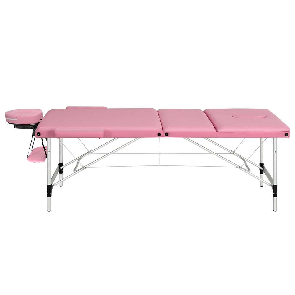Zenses Massage Table 85cm 3 Fold Aluminium Pink