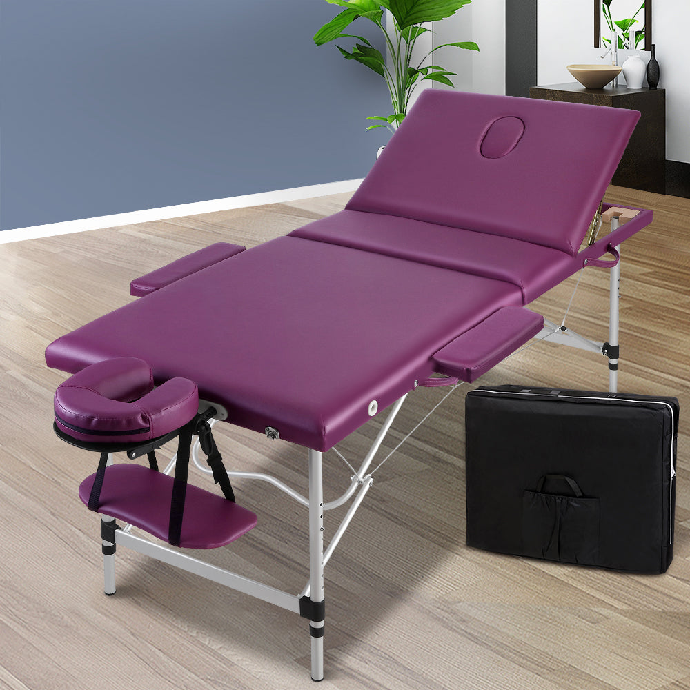 Zenses Massage Table 3 Fold 75CM Purple