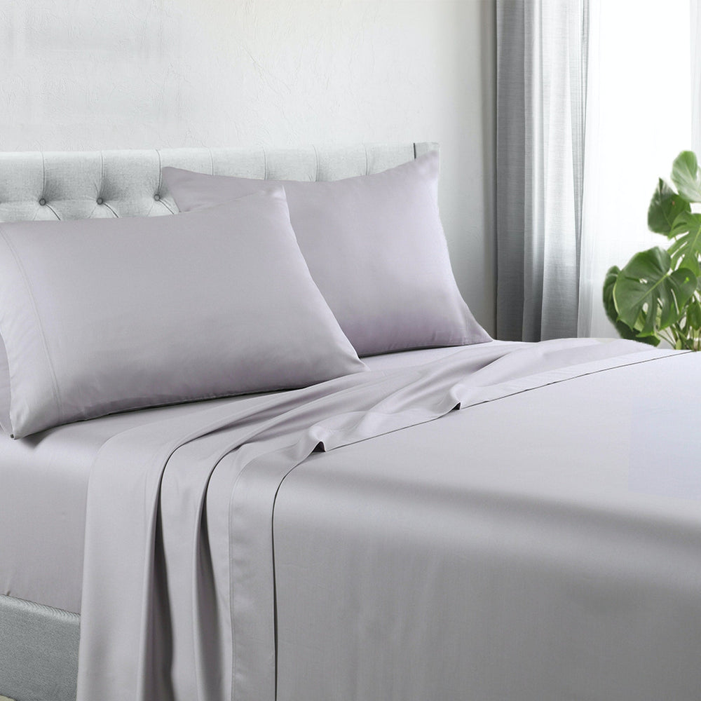 Somerset 1200TC Hotel Quality Soft Cotton Rich Sheet Sets Pillowcases Silky Touch Double Silver