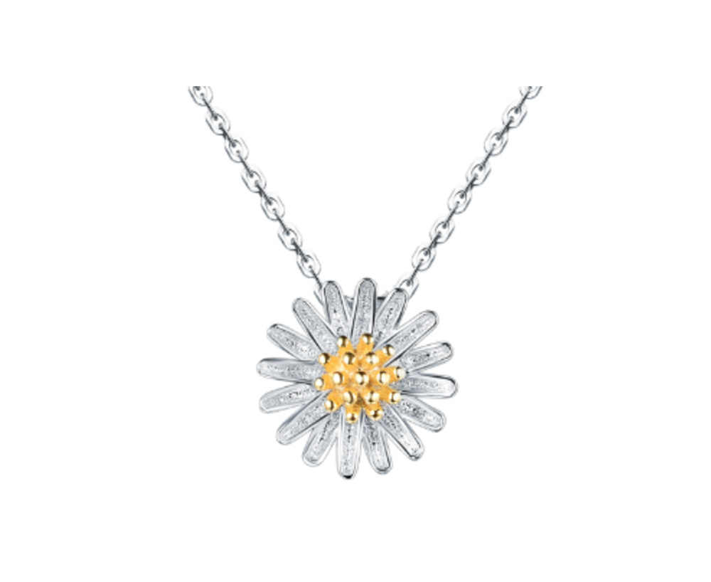 ORO BELLE Sterling Silver Camila And Parker Golden Petals Necklace