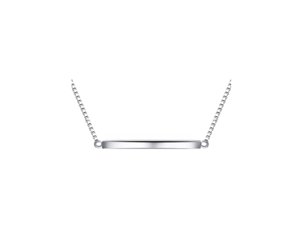 ORO BELLE Sterling Silver Iconic Bar Necklace