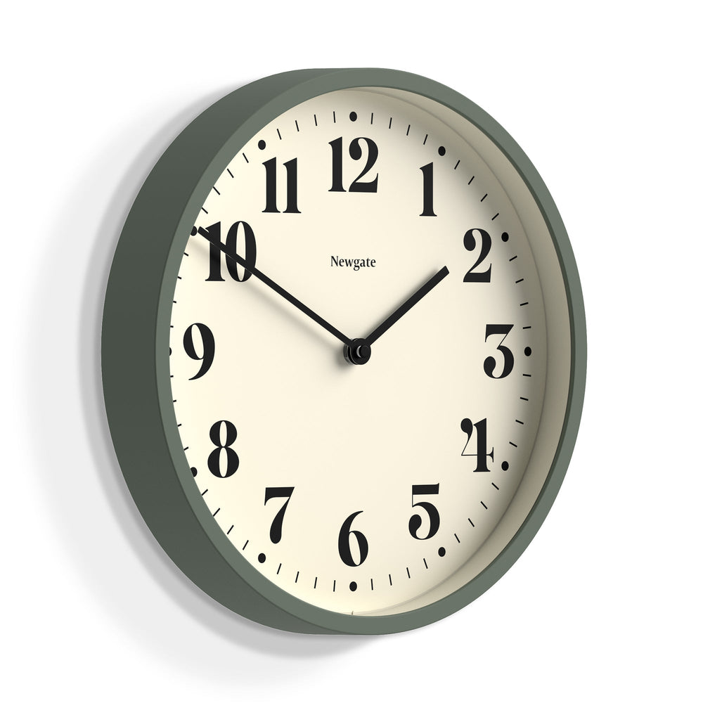 Newgate Number Four Wall Clock Matte Asparagus Green