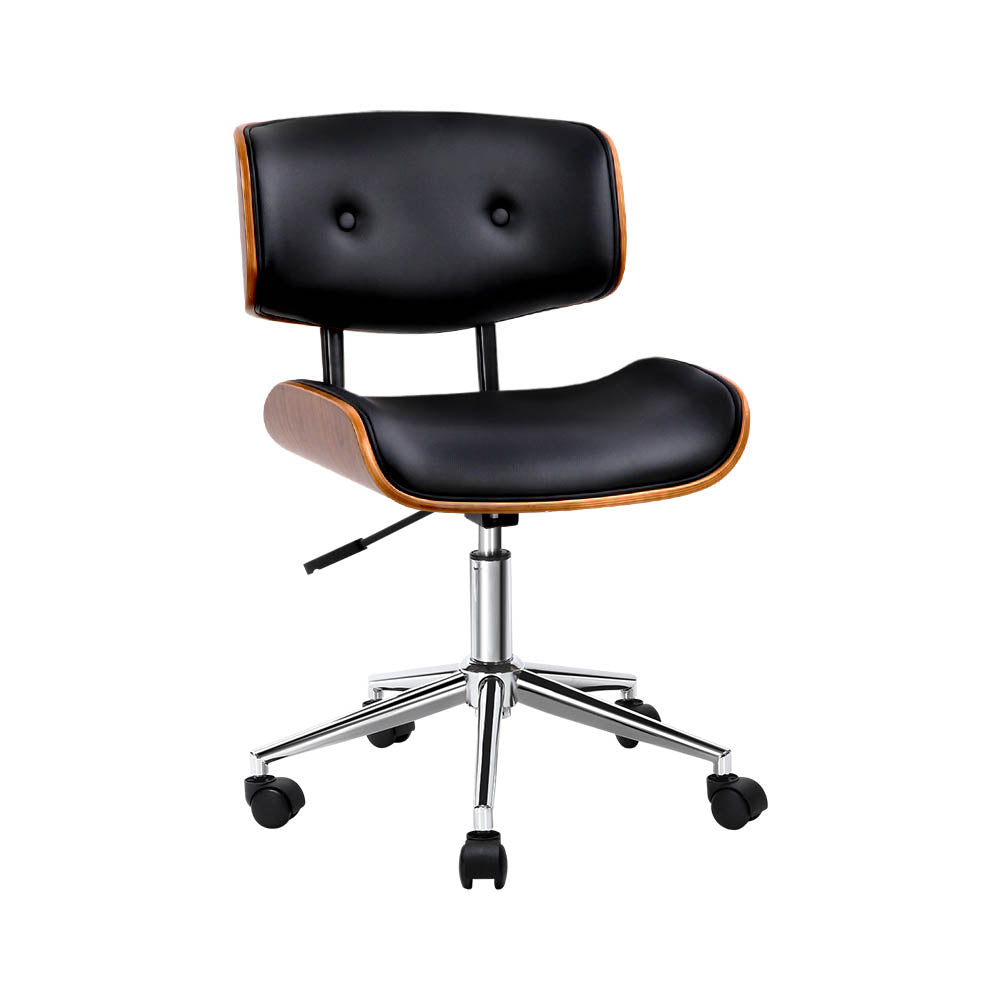 Artiss Wooden Office Chair Black Wood