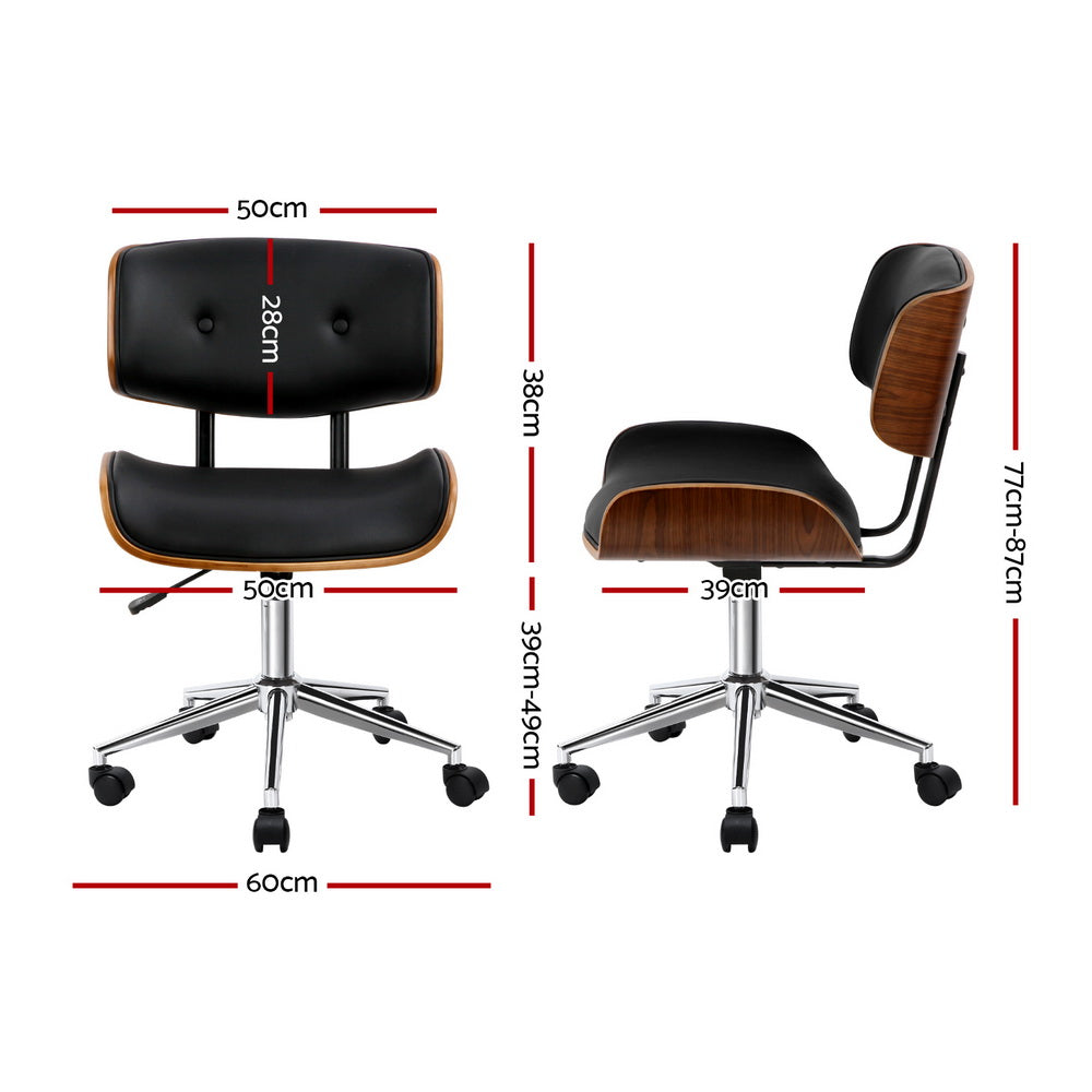 Artiss Wooden Office Chair Black Wood