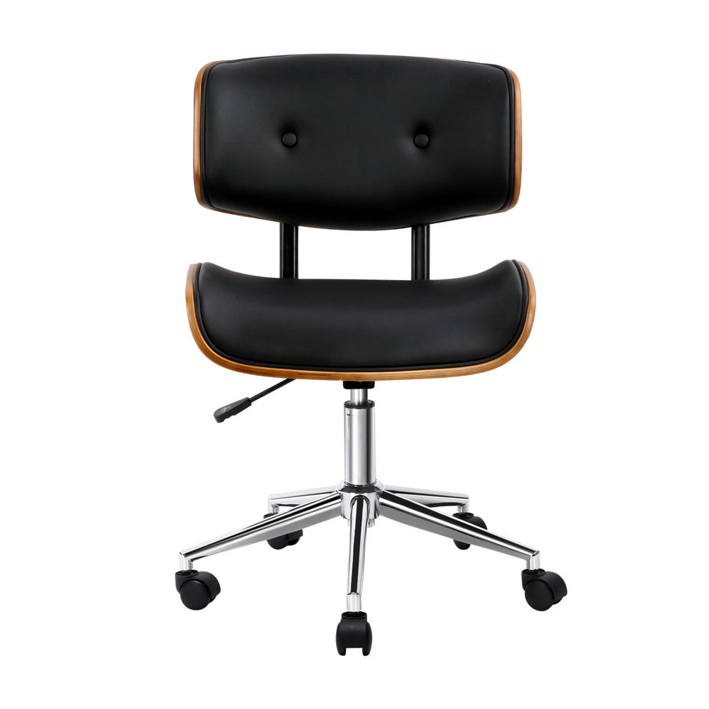 Artiss Wooden Office Chair Black Wood