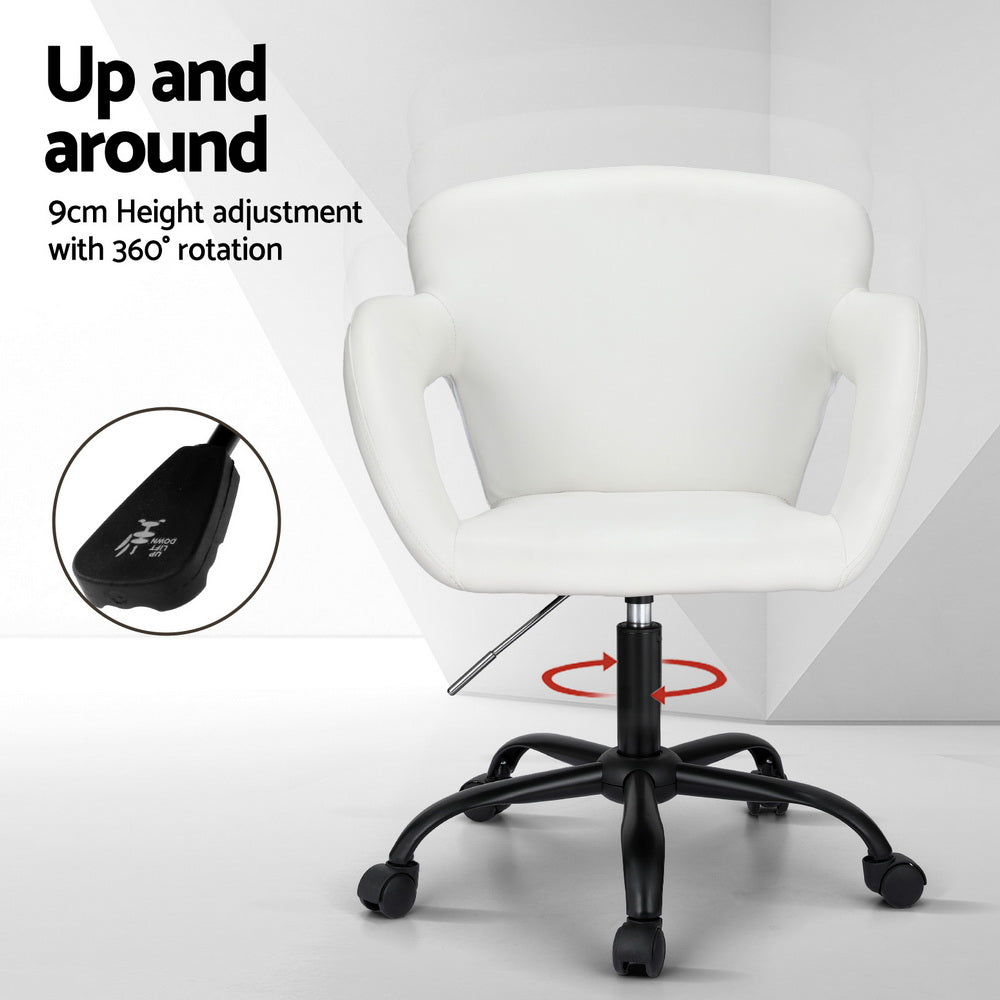 Artiss Office Chair Mid Back White