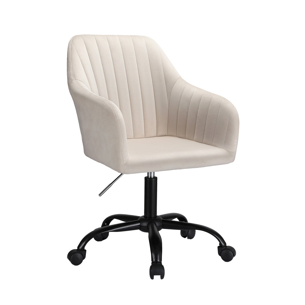 Artiss Office Chair Velvet Seat - Cream