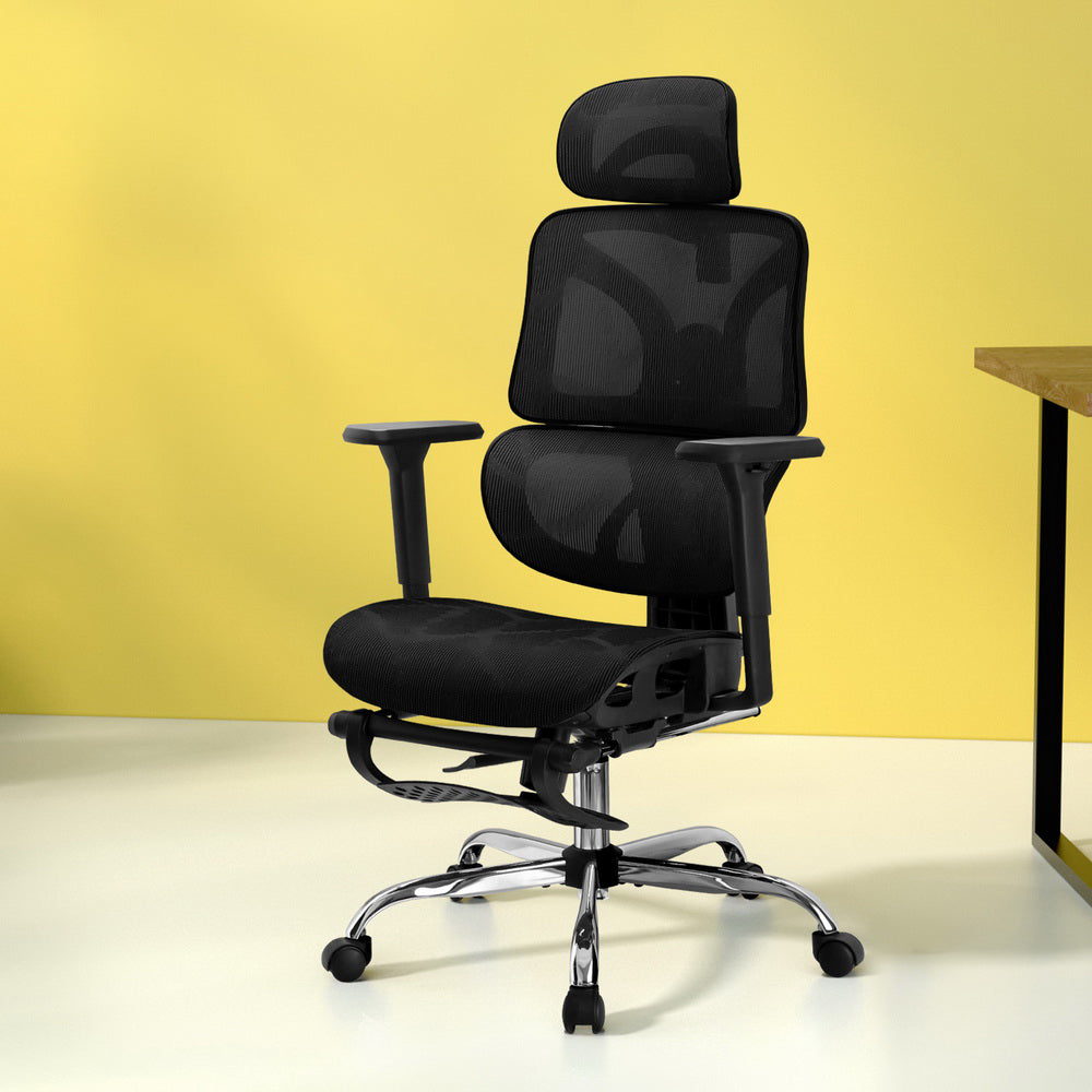Artiss Ergonomic Office Chair Footrest Black