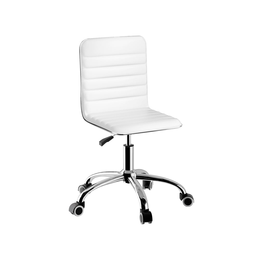 Artiss Office Chair PU Leather Low Back White