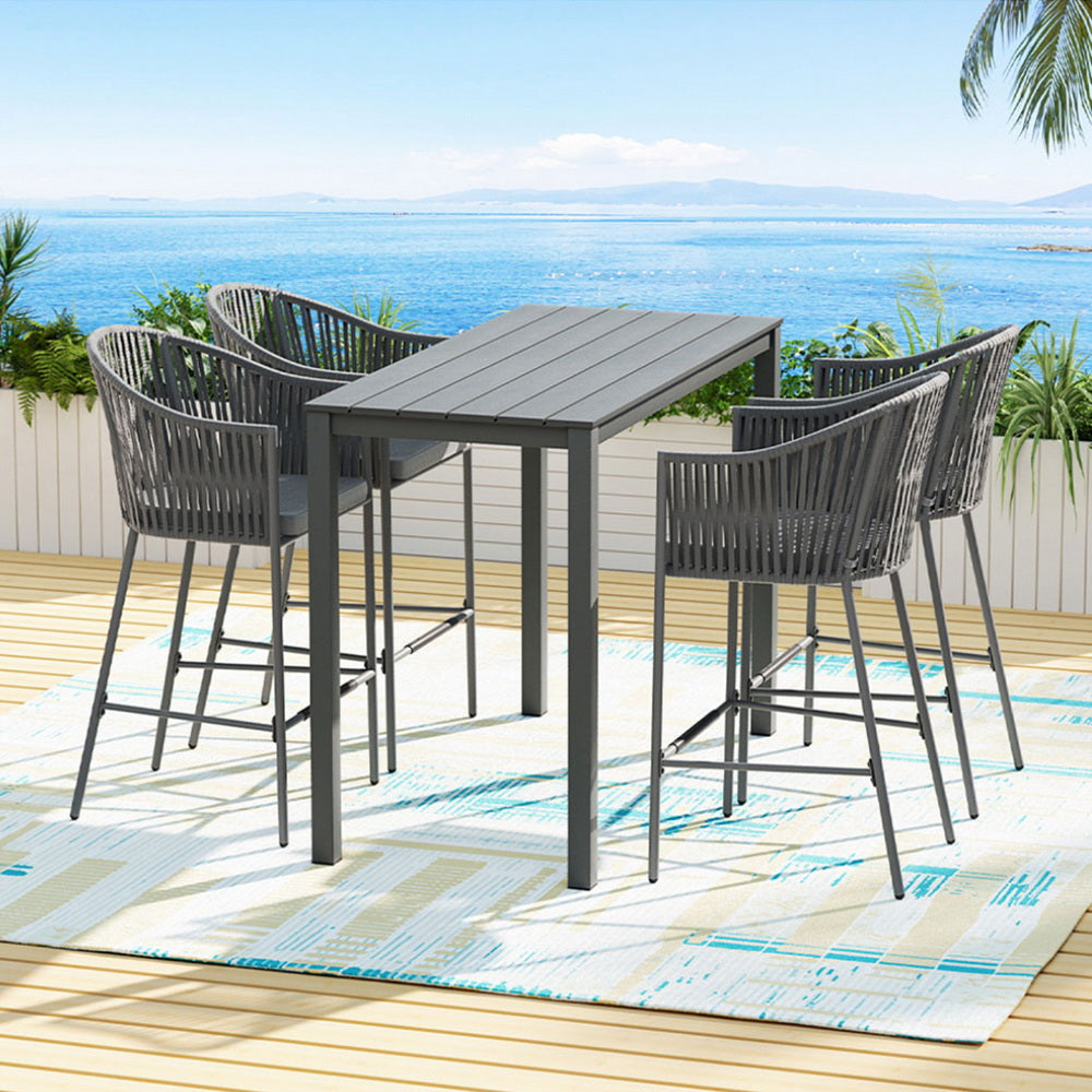 Gardeon 5pcs Outdoor Bar Table 4 Seater Patio Bistro Set