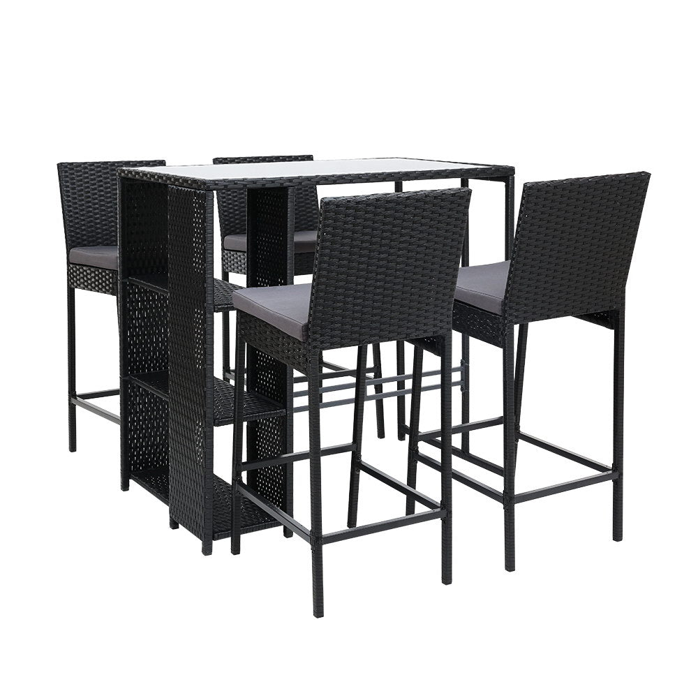 Gardeon 5 Pieces Outdoor Bar Table and Stools Set