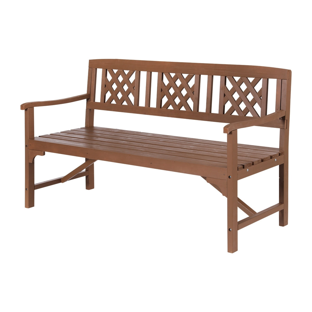 Gardeon 3 Seat Outdoor Wooden Bench Chair - Nature