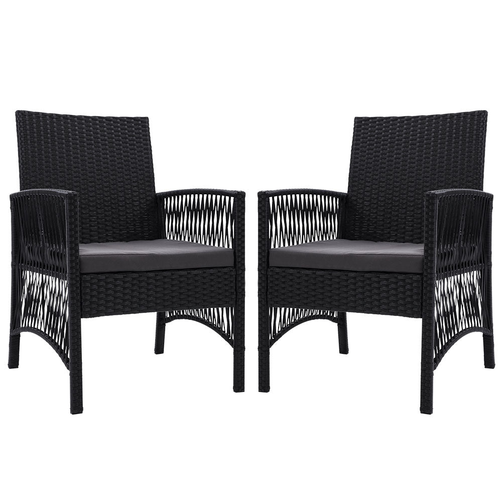 Gardeon 2x Outdoor Gardeon Lyra Chair Black