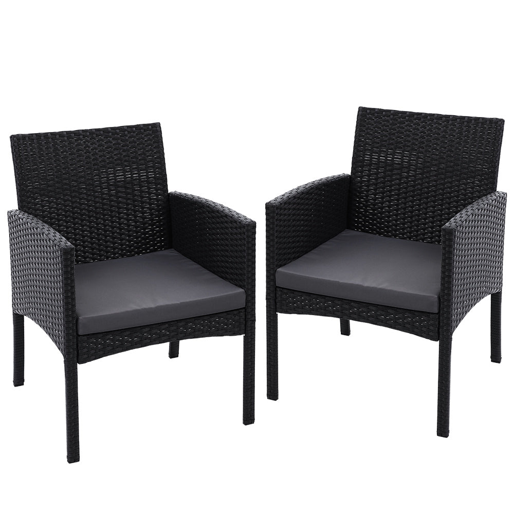 Gardeon 2x Ezra Outdoor Chair Black